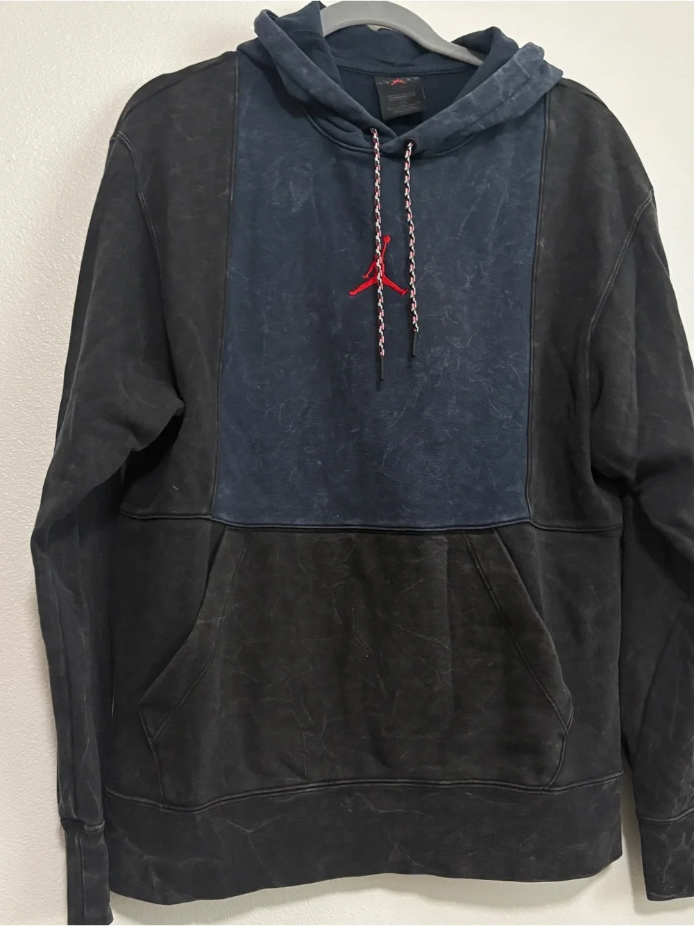 Nike Men's Jordan Legacy 1 Pullover Hoodie Black/Obsidian/Red CZ1160-010 Medium